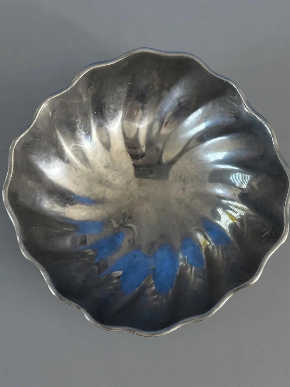 Wilton Armetale Eddy Small Bowl Pewter Square Fluted Scalloped Edge 7”